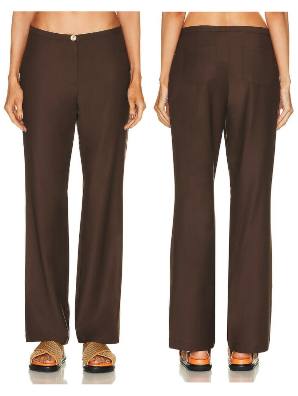 NWT | Siedres Elza Trouser Pant Low Rise Straight Leg Brown EU 40/ US Large